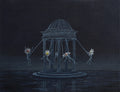 Midnight Swing | 5" x 7" Acrylic on Denim